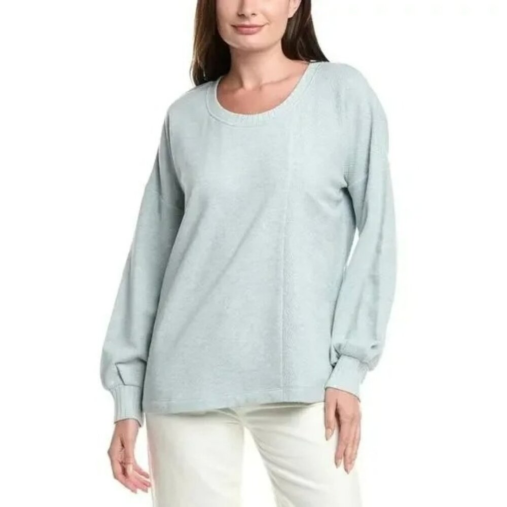 CABI Wind Down Oversize Sweatshirt in Chambray (Light Blue) Sz L #6541 EUC